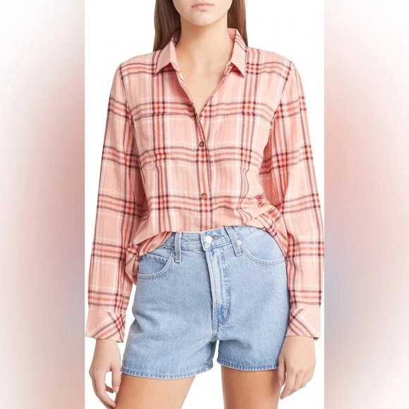 Madewell Classic Ex-Boyfriend Flannel Soft Plaid Button Up Grunge Y2K Casual - Picture 1 of 7